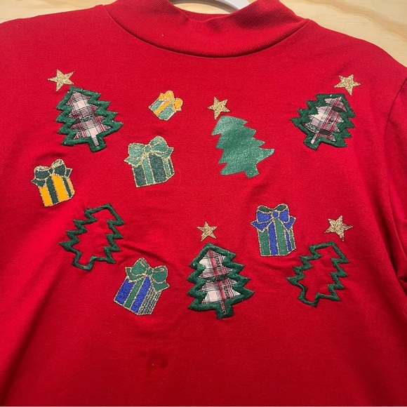 WOMEN'S HOLIDAY TIME RED VINTAGE CHRISTMAS SHIRT LONG-SLEEVE SIZE small - Picture 2 of 8